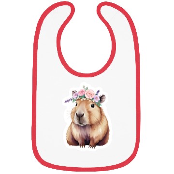 Discover Capybara with Flowers Bibs