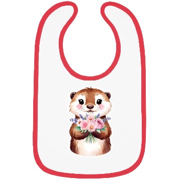 Discover Otter with flowers Bibs