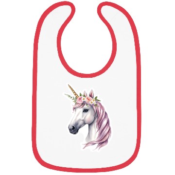 Discover unicorn with flowers Bibs
