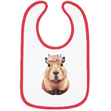 Discover Capybara with Flowers Bibs