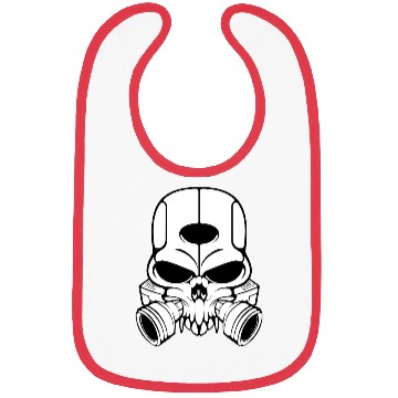 Discover Mechanical Skull Art – Bold Cyberpunk Graphic 2 Bibs