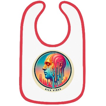 Discover Psychedelic Melting Face Vibrant Trippy Sick Vibes Bibs