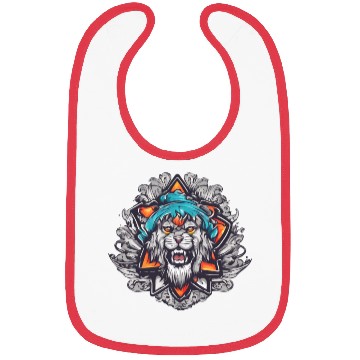 Discover lion face Bibs