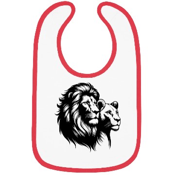 Discover Elegant Lion Couple Portrait Style Bibs