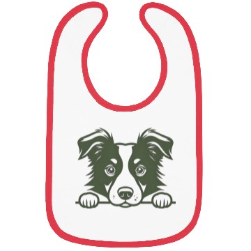 Discover Border Collie Sweet Face Green Bibs