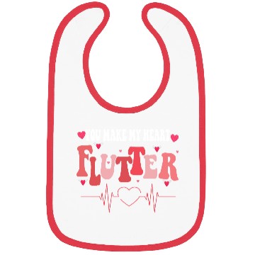 Discover You Make My Heart Flutter Valentine nurse Celebra Bibs