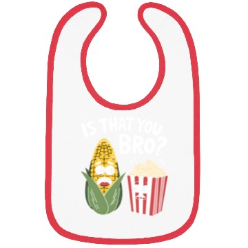 Discover Funny Corn and Popcorn Cartoon Meme Design Bibs