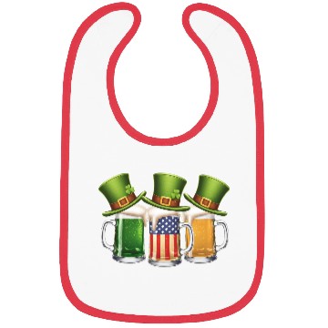 Discover Ireland Beer Flag Frothy Irish Beer Mugs Flag Bibs