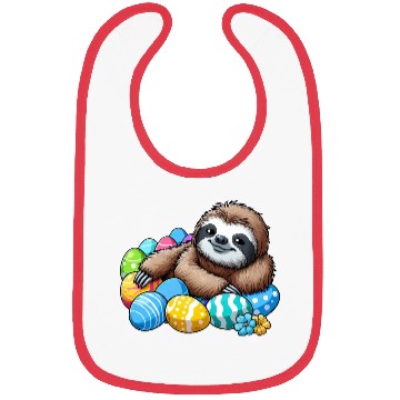 Discover Cute Sloth Easter Egg Cartoon Chilling Bibs