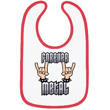 Discover Forever Metal Heavy Metal Devil Horns Hand Gesture Bibs