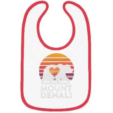 Discover Retro Mount Denali Bear Sunset Art Bibs
