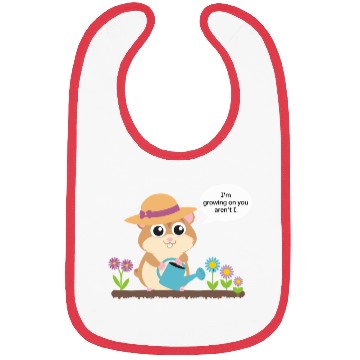 Discover Cute Hamster Gardening Saying I'm Growing On You Bibs