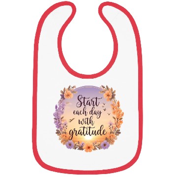 Discover Serene Sunrise with Gratitude Quote and Soft Bibs