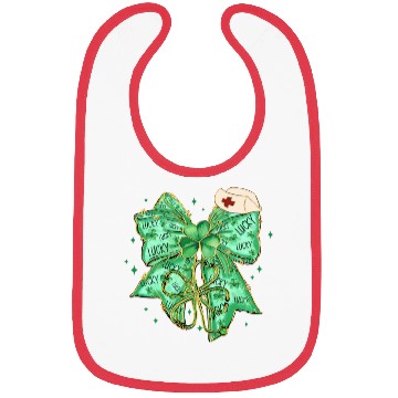 Discover Coquette Patricks Day Bow Nurse Shamrock Lucky Bibs