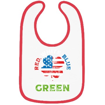 Discover Red White Blue and a Touch of Green Irish USA Bibs