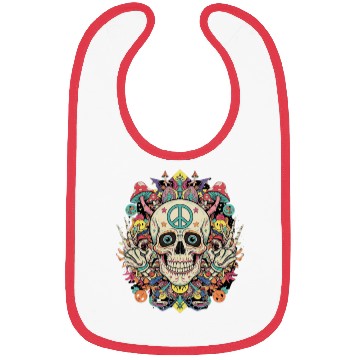 Discover Psychedelic Skull Art Bibs