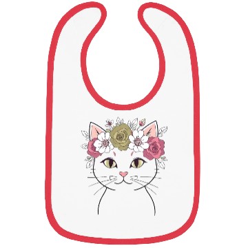 Discover Royal Cat with a Rose Crown Bibs