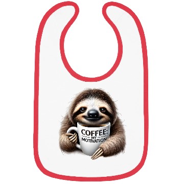 Discover Sleepy Sloth Coffee Motivation Bibs