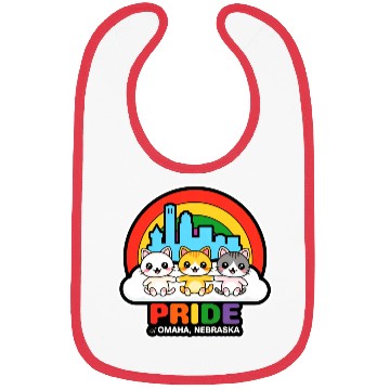 Discover Pride of Omaha City Nebraska USA Rainbow Flag Bibs