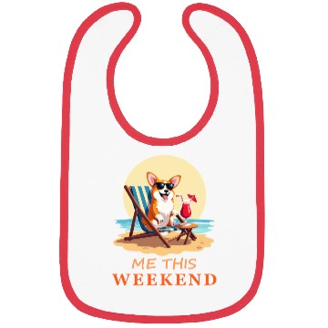Discover Corgi At The Beach, Me This Weekend Bibs