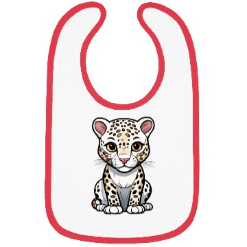 Discover Cute Cartoon Leopard Cub Bibs