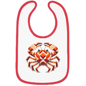 Discover Geometric Crab - Colorful Marine Artwork Bibs