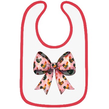Discover Coquette Bow Chicken Pattern Farm Farmer Bibs