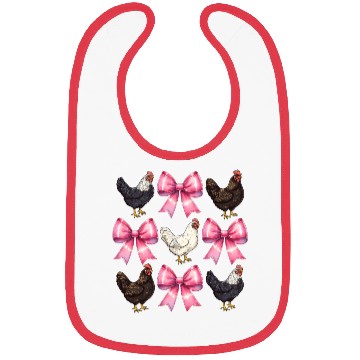 Discover Coquette Bow Chicken Farm Farmer Pink Mothers Day Bibs