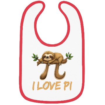 Discover I Love Pi Cute Sloth Math Lover Pi Day Bibs