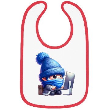 Discover Hardworking Gnome at the Computer Bibs