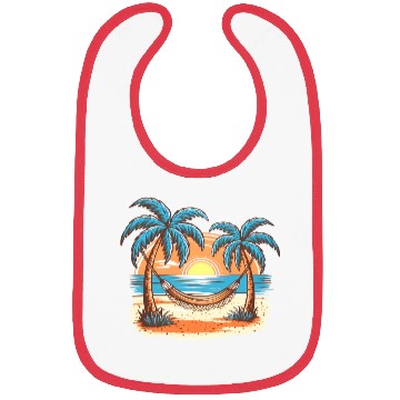 Discover Tropical Sunset Hammock Scene Bibs