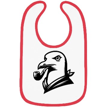 Discover Seagull With Pipe In Cartoon Style Bibs