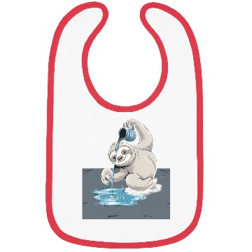 Discover Aquarius Zodiac Sloth Pouring Water with Charm Bibs