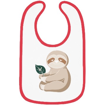 Discover Taurus Zodiac Sloth Holding Leaf Bibs