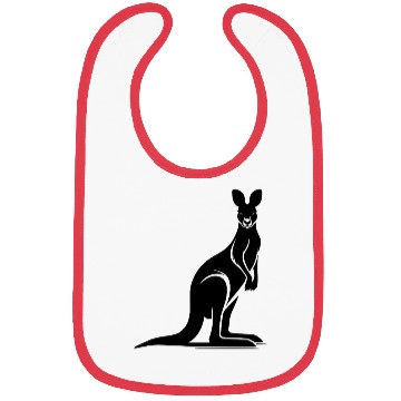 Discover Wild Animal Silhouette With Typical Kangaroo Pose Bibs