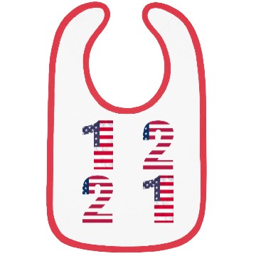 Discover 12 21 American Flag Numbers Bibs