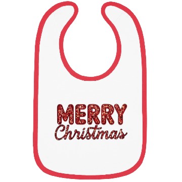 Discover Merry Christmas Sequin Red Sparkle Design Xmas Bibs