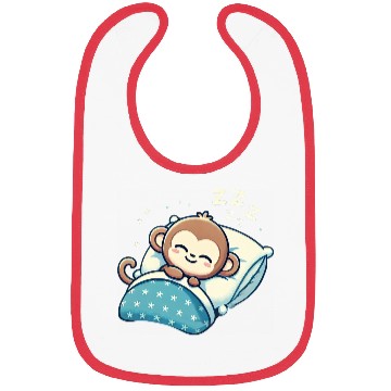 Discover Monkey Sleeping In Bed At Night Time Bibs