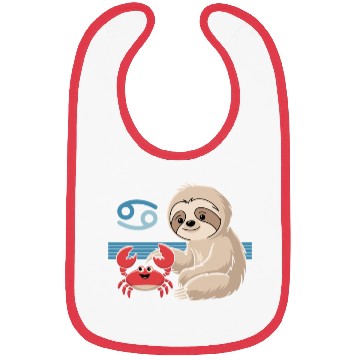 Discover Cancer Zodiac Sloth with Adorable Crab Bibs