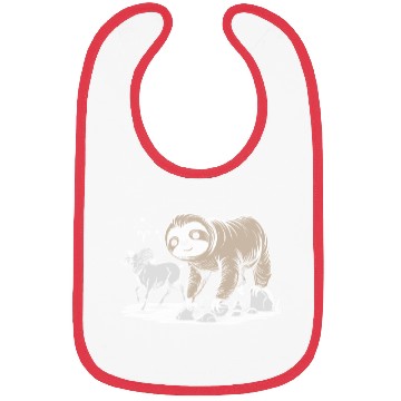 Discover Aries Zodiac Soth with Ram and Sloth Illustration Bibs