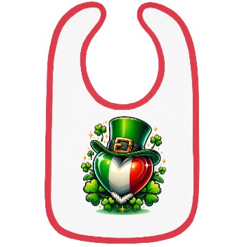 Discover Shamrock Heart Hat Love Bibs