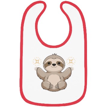 Discover Adorable Gemini Zodiac Sloth Embraces Gemini Charm Bibs
