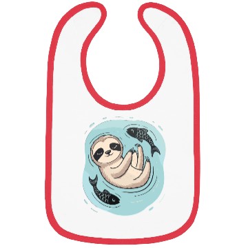 Discover Pisces Zodiac Sloth Relaxing with Fish Dreams Bibs