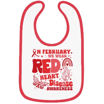 Discover In February We Wear Red Rainbow CHD Awareness Bibs