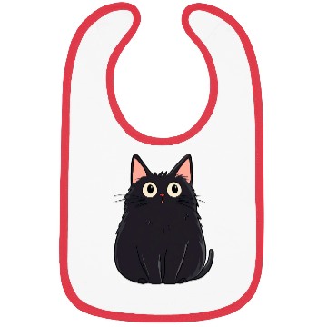 Discover Startled black cat Bibs