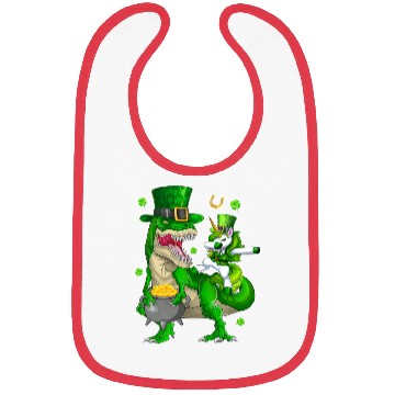 Discover St Patricks Day Dabbing Unicorn Riding Dinosaur Bibs