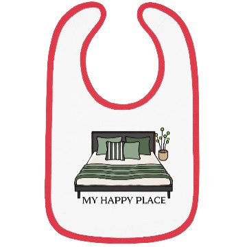 Discover My Happy Place Green Bed Bibs