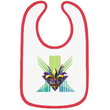 Discover Mardi Gras Retro Synthwave Mask Design Bibs