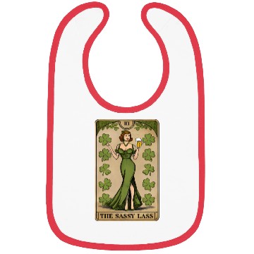 Discover Fun Patrick s Day The Sassy Lass Tarot Card Unisex Bibs