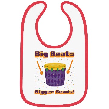 Discover Big Beats, Bigger Beads! Funny Mardi Gras Drumline Bibs